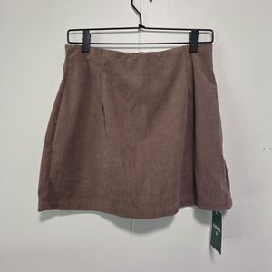 HALARA Brown Corduroy Mini Skirt